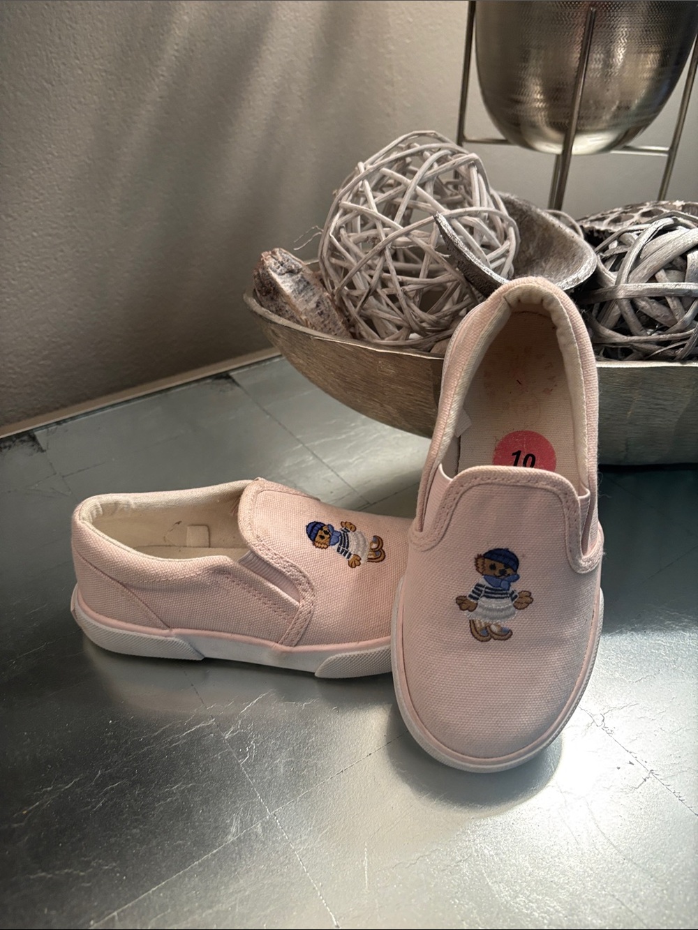 Polo by Ralph Lauren Light Pink Kids Slip-On Sneakers with Sailor Motif